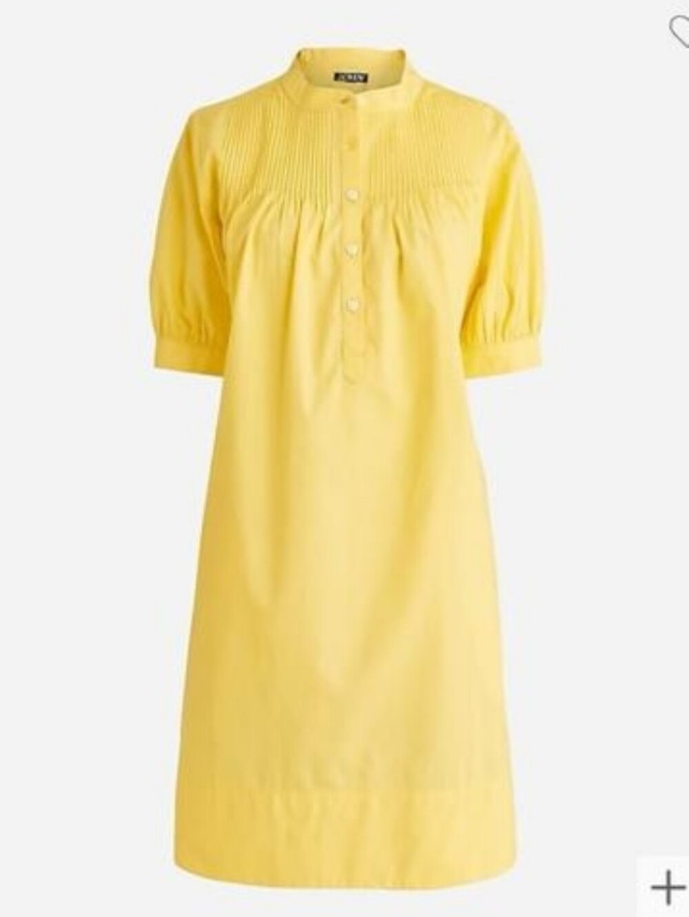(Tall) NWT J.Crew Sunny Yellow Pintuck Popover Shift Dress Sz MT
